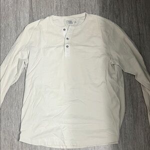 Men's Cream Long Sleeve Henley